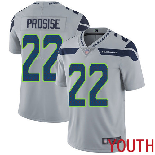 Seattle Seahawks Limited Grey Youth C. J. Prosise Alternate Jersey NFL Football #22 Vapor Untouchable